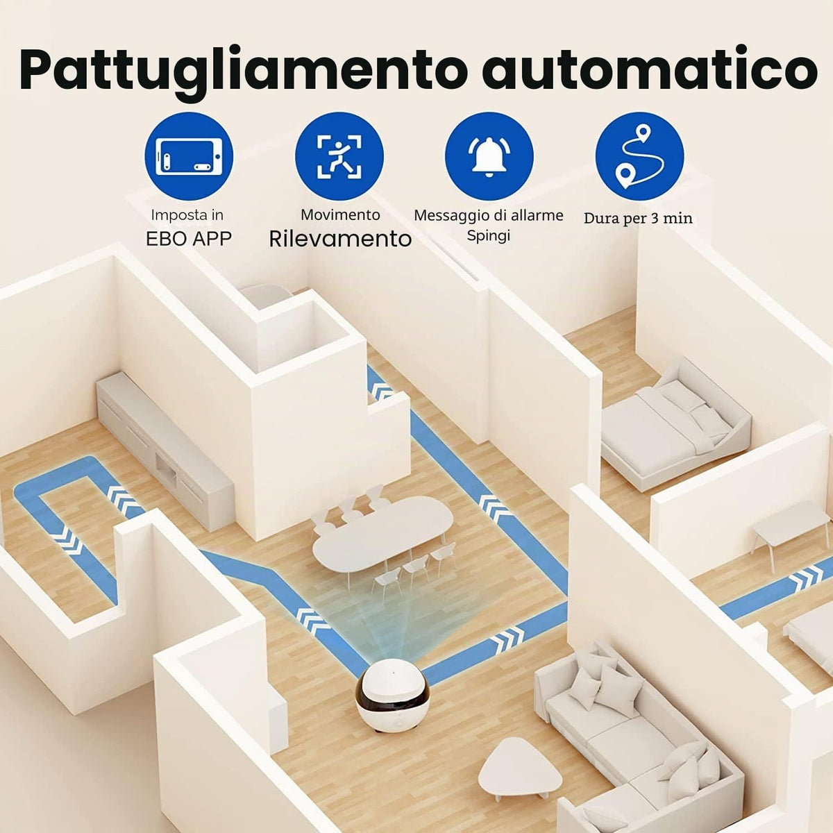 EBO SE telecamera robot mobile per la sorveglianza domestica